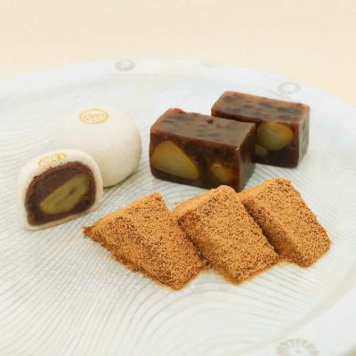 本わらび餅250・天上天鼓2個・栗童子ハーフセット